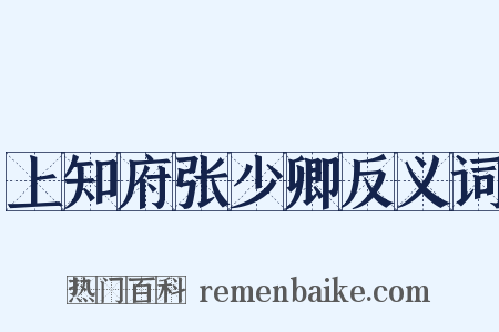 上知府张少卿反义词是什么意思的图片